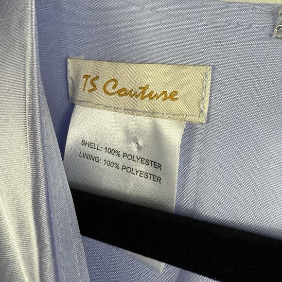 New Castlecore TS Couture Colorblock Blue Maxi Gown Puff Sleeve Evening HOCO - Picture 8 of 16